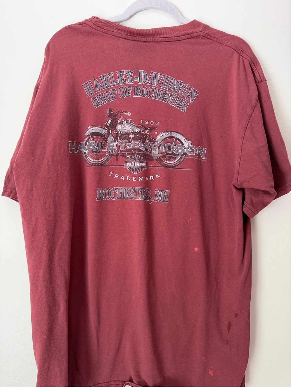 Harley-Davidson Men's Maroon Short Sleeve Graphic Tee